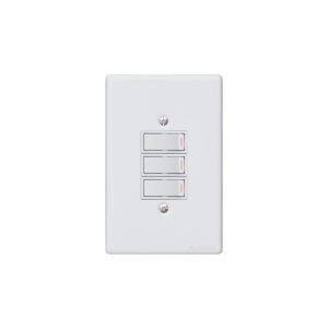 Classic Steel Series: 3 Lever Wall Switch White Steel