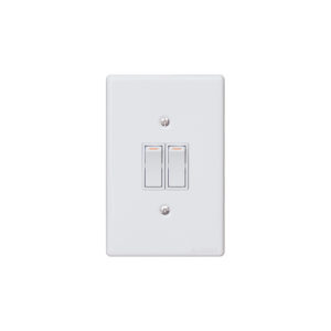 Classic Steel Series: 2 Lever Wall Switch White Steel