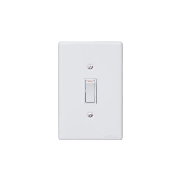 Classic Steel Series: 1 Lever Wall Switch White Steel