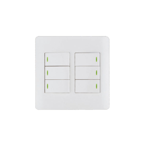 Luxury Series 4X2 6 Lever Wall Switch
