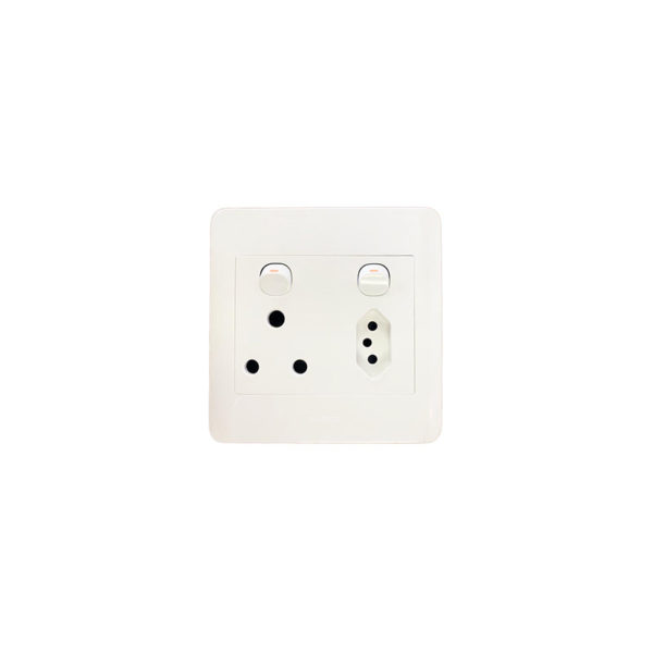 Saver Series: 4X4 Double Wall Switched Socket 1X16A + New 1X16A
